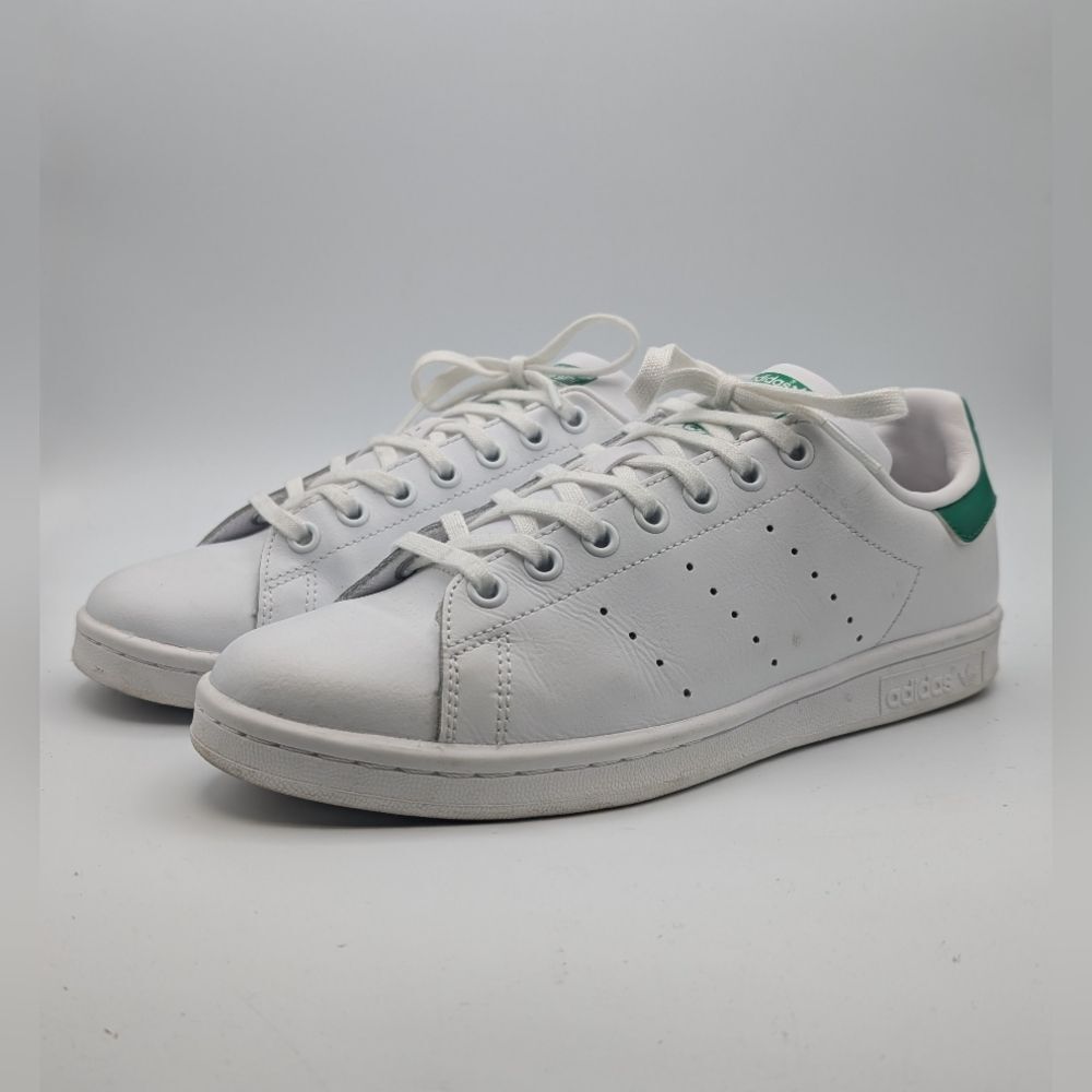 Adidas White and Green Stan Smith Sneakers (6.5)